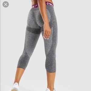 Gymshark Flex Cropped Leggings Charcoal/ Deep Plum